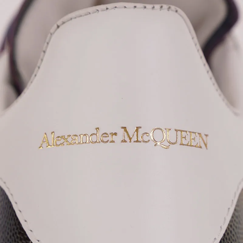 37 NEW $580 ALEXANDER MCQUEEN Petrol STINGRAY LEATHER Iridescent 45mm SNEAKERS