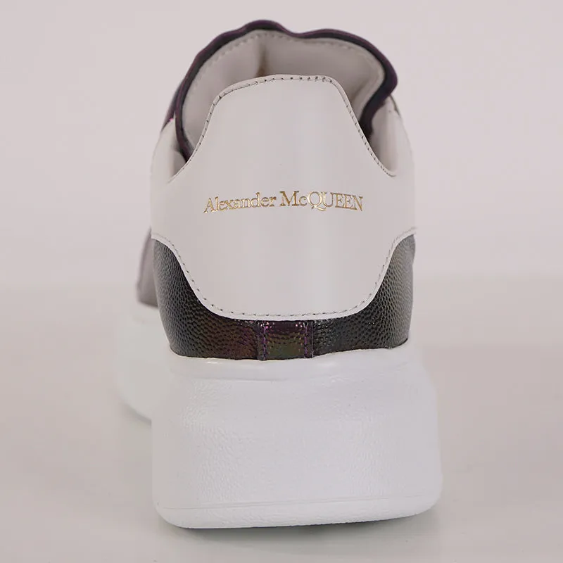37 NEW $580 ALEXANDER MCQUEEN Petrol STINGRAY LEATHER Iridescent 45mm SNEAKERS