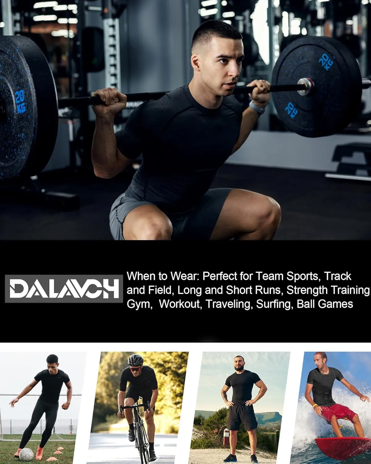 5 Pack Men??s Compression Shirts Short Sleeve Cool Dry Sports Athletic Workout Base Layer Undershirt T-Shirt Tops