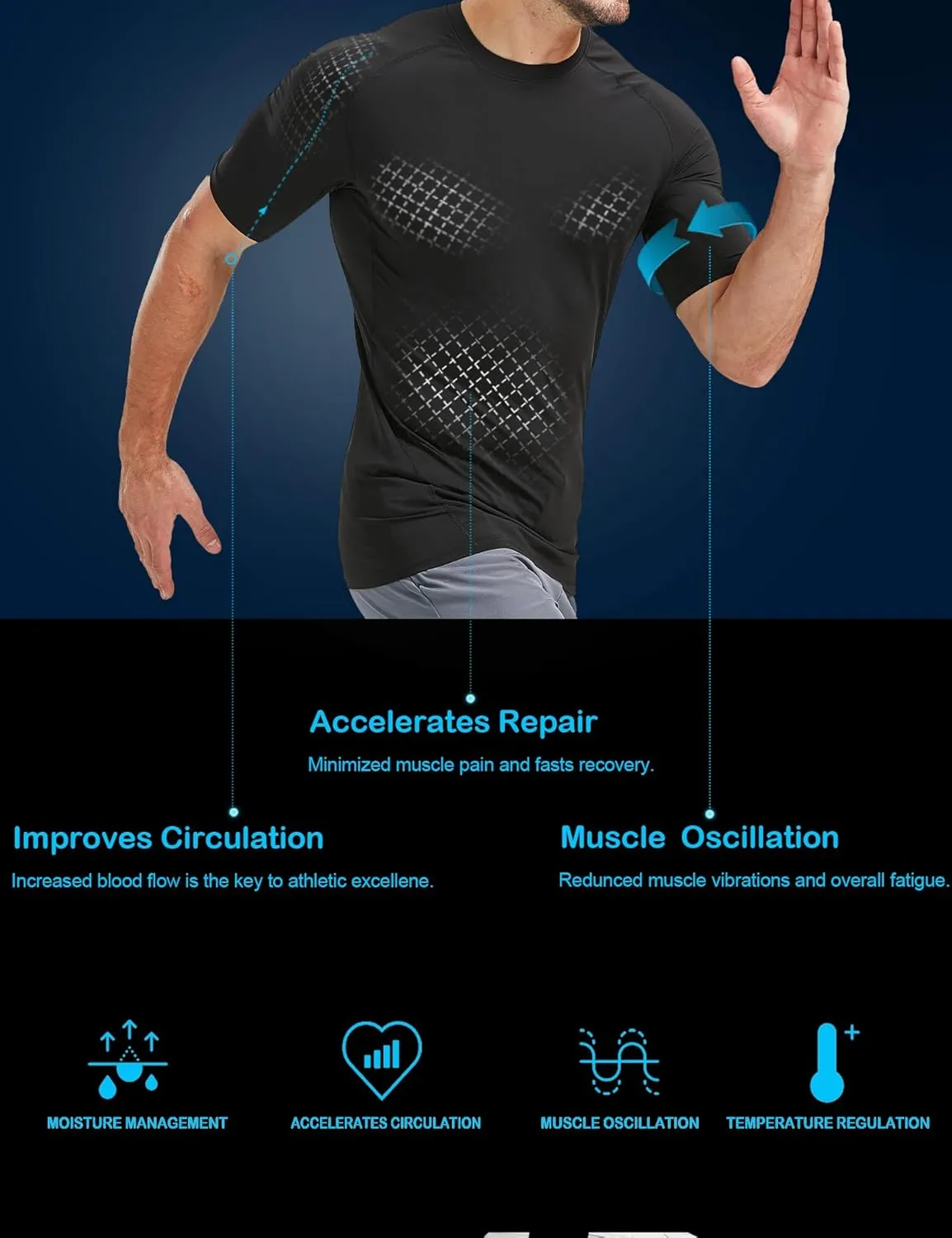 5 Pack Men??s Compression Shirts Short Sleeve Cool Dry Sports Athletic Workout Base Layer Undershirt T-Shirt Tops