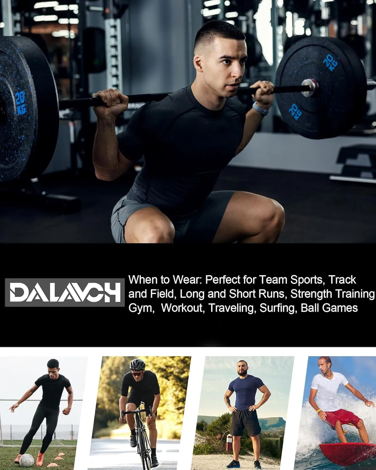5 Pack Men??s Compression Shirts Short Sleeve Cool Dry Sports Athletic Workout Base Layer Undershirt T-Shirt Tops