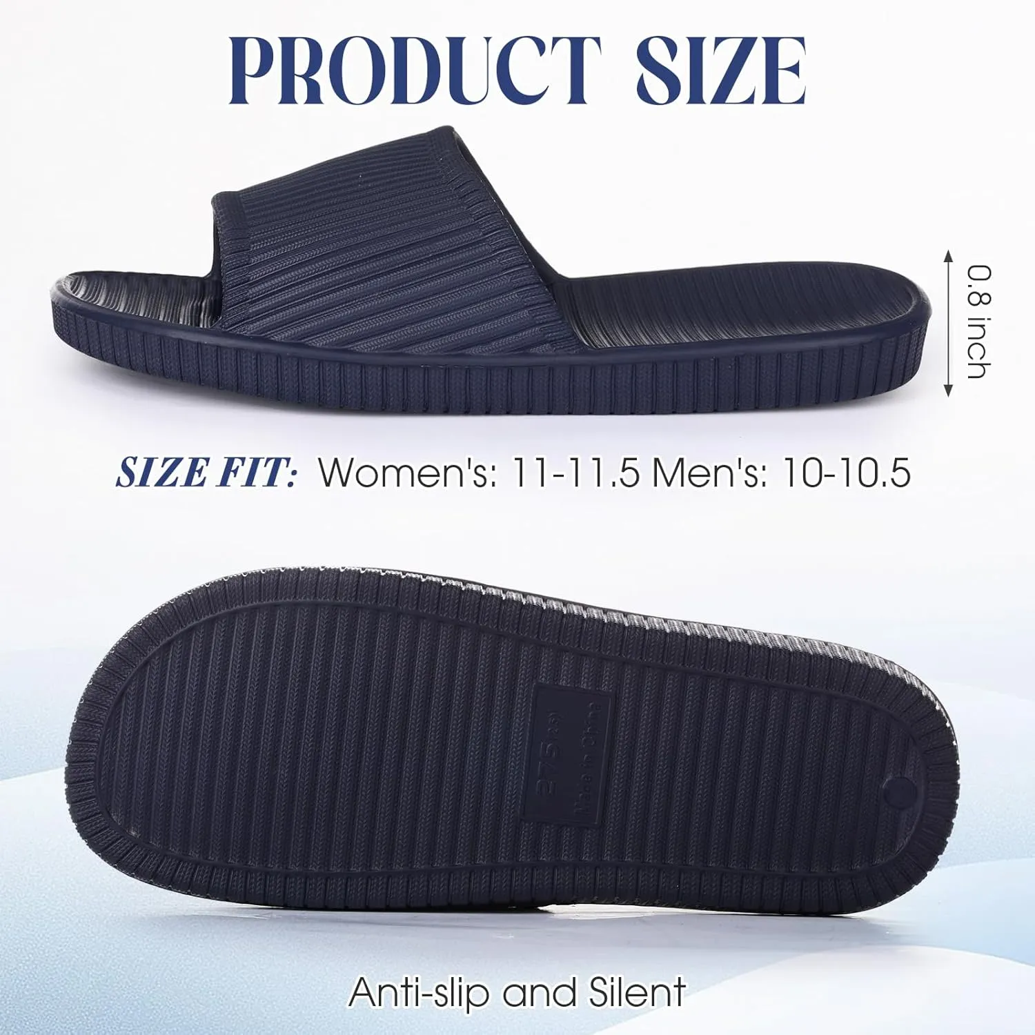 6 Pack Non Slip Shower Slides Lightweight Bath Slippers for Women & Men Pool Sandals for Home Hotel Gym Spa Pool