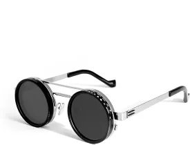 Adjustable Tint Sunglasses - Polarized ND Filter with 1-9 Gear Control, Round Anti-Glare UV Protection Eyewear