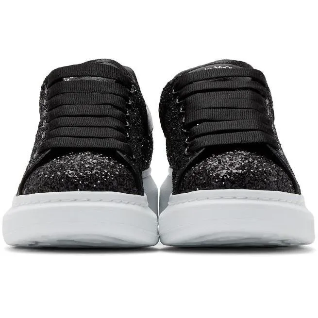 Alexander McQueen Black Glitter Oversized Sneakers