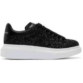 Alexander McQueen Black Glitter Oversized Sneakers