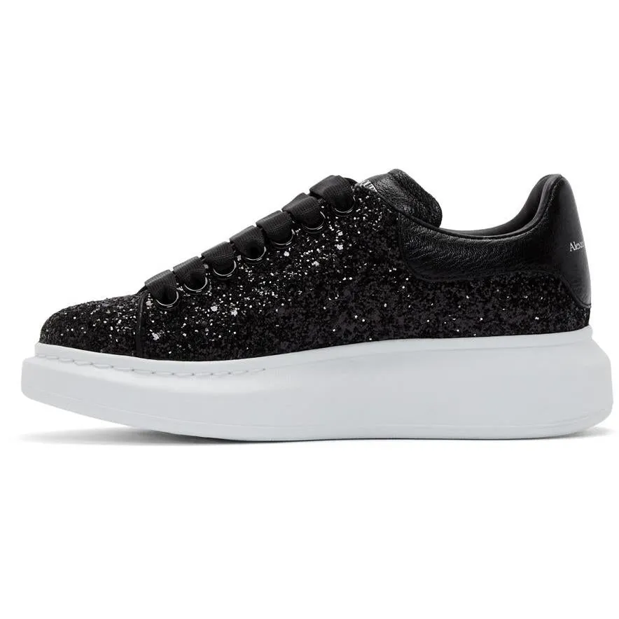 Alexander McQueen Black Glitter Oversized Sneakers