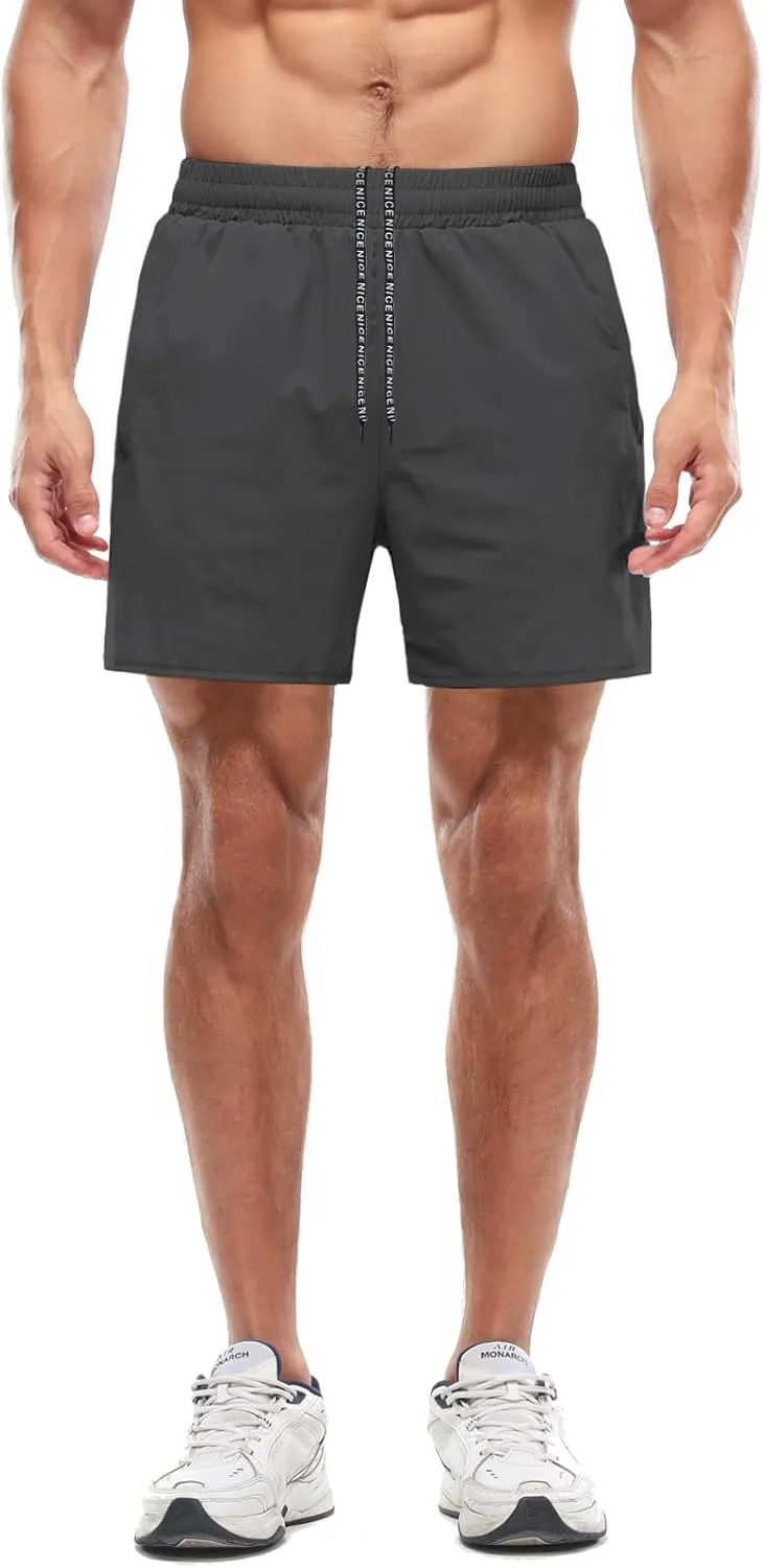 Aolesy Men??s 2 in 1 Running Shorts -5''/7'' Quick Dry Workout Gym Shorts with Pockets, Tennis Training Athletic Shorts