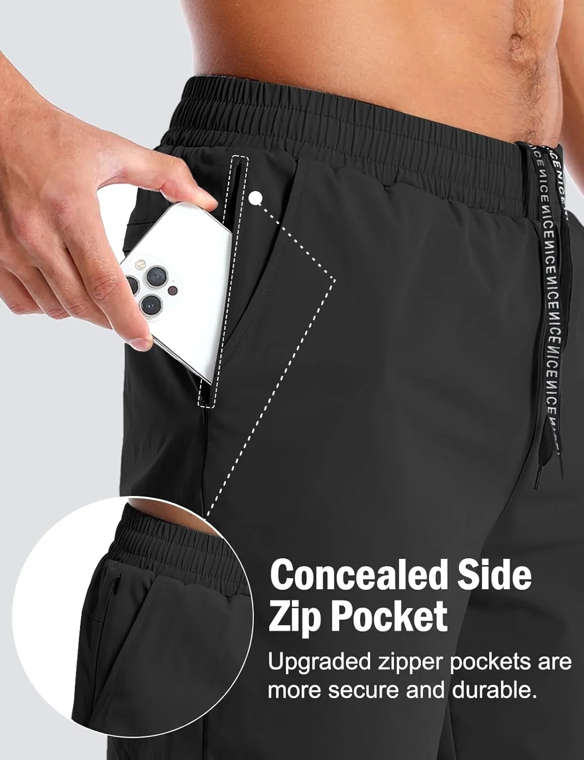 Aolesy Men??s 2 in 1 Running Shorts -5''/7'' Quick Dry Workout Gym Shorts with Pockets, Tennis Training Athletic Shorts