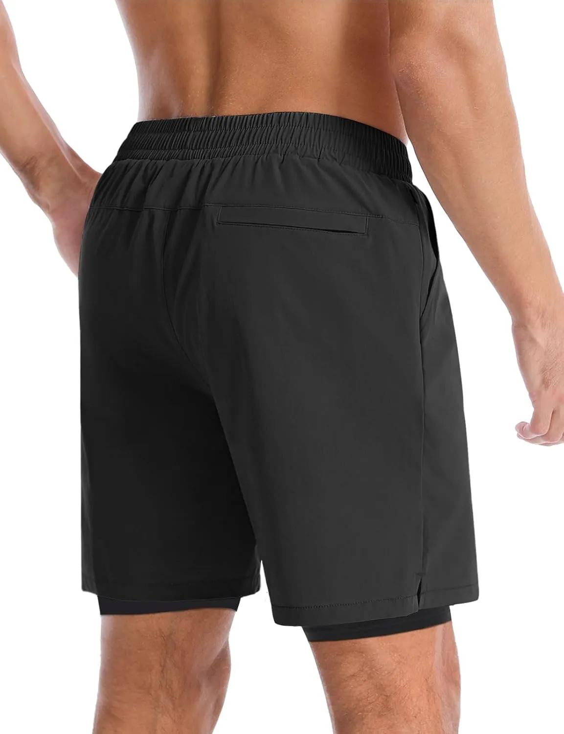 Aolesy Men??s 2 in 1 Running Shorts -5''/7'' Quick Dry Workout Gym Shorts with Pockets, Tennis Training Athletic Shorts