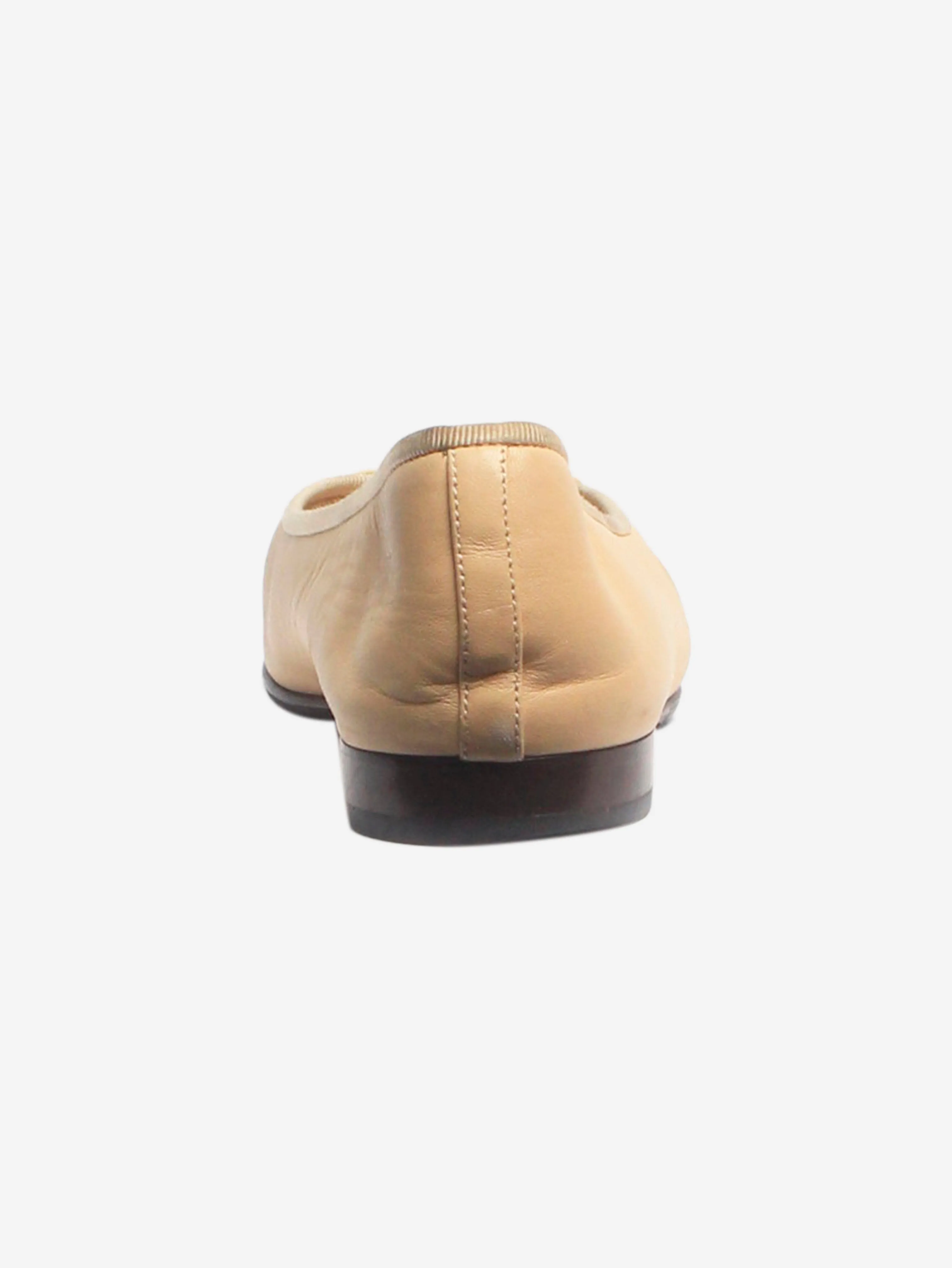Beige leather ballet flats - size EU 38