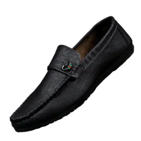 British style work men soft surface soft sole Internet celebrity soft leather spring loafer beanie shoes trendy shoes high sense driving