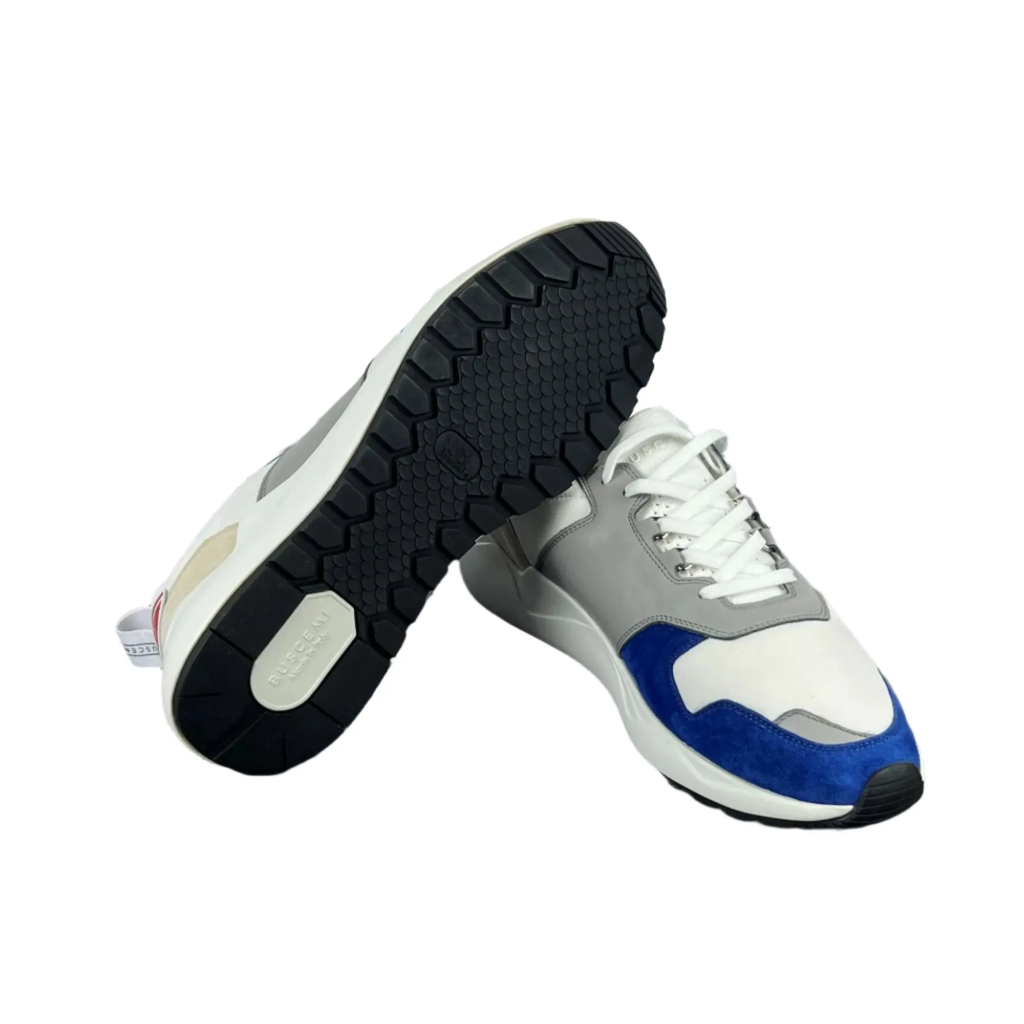Buscemi Men's Ventura White Trio Leather Sneakers SAMPLE