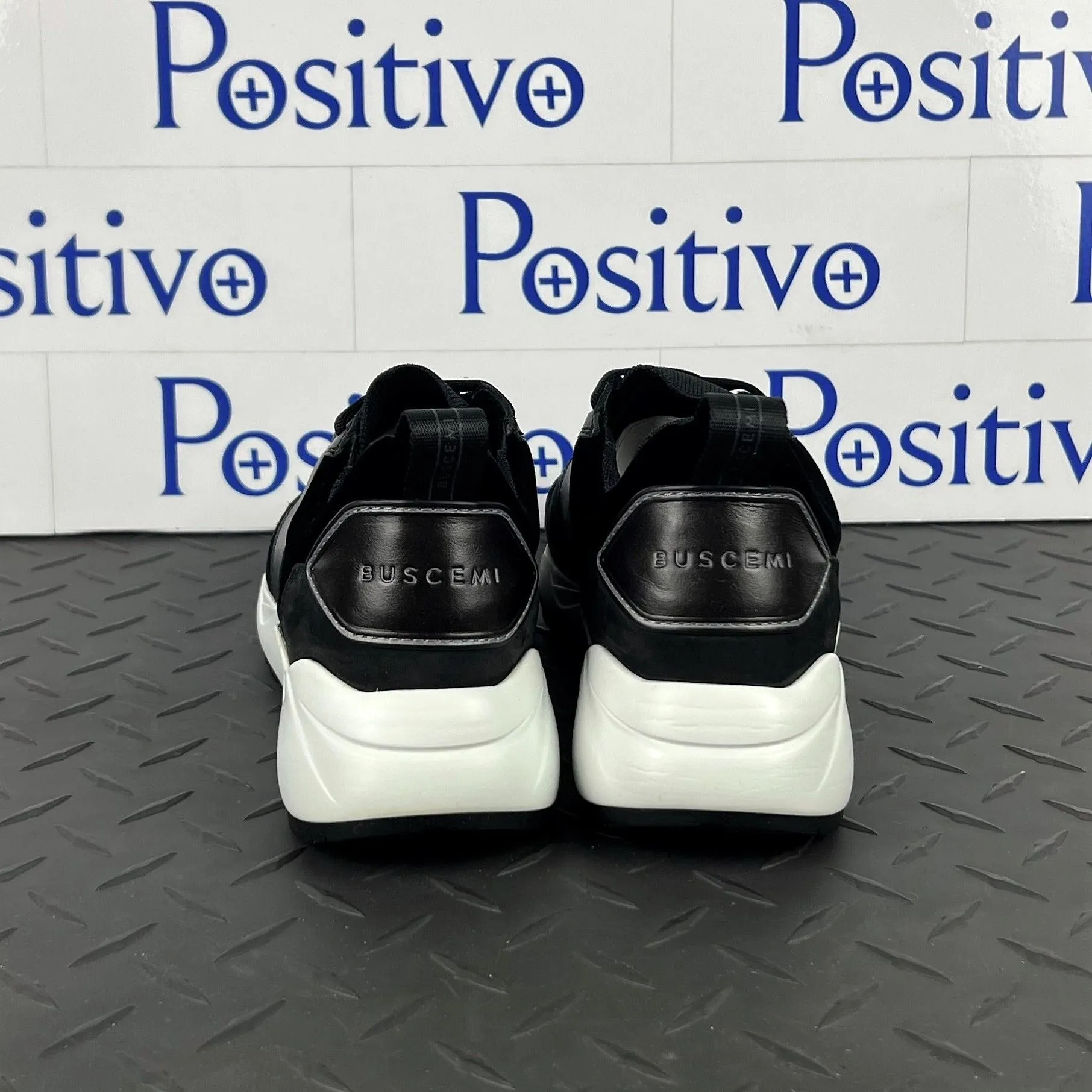Buscemi Women's Ventura Velvet Black Leather Sneakers