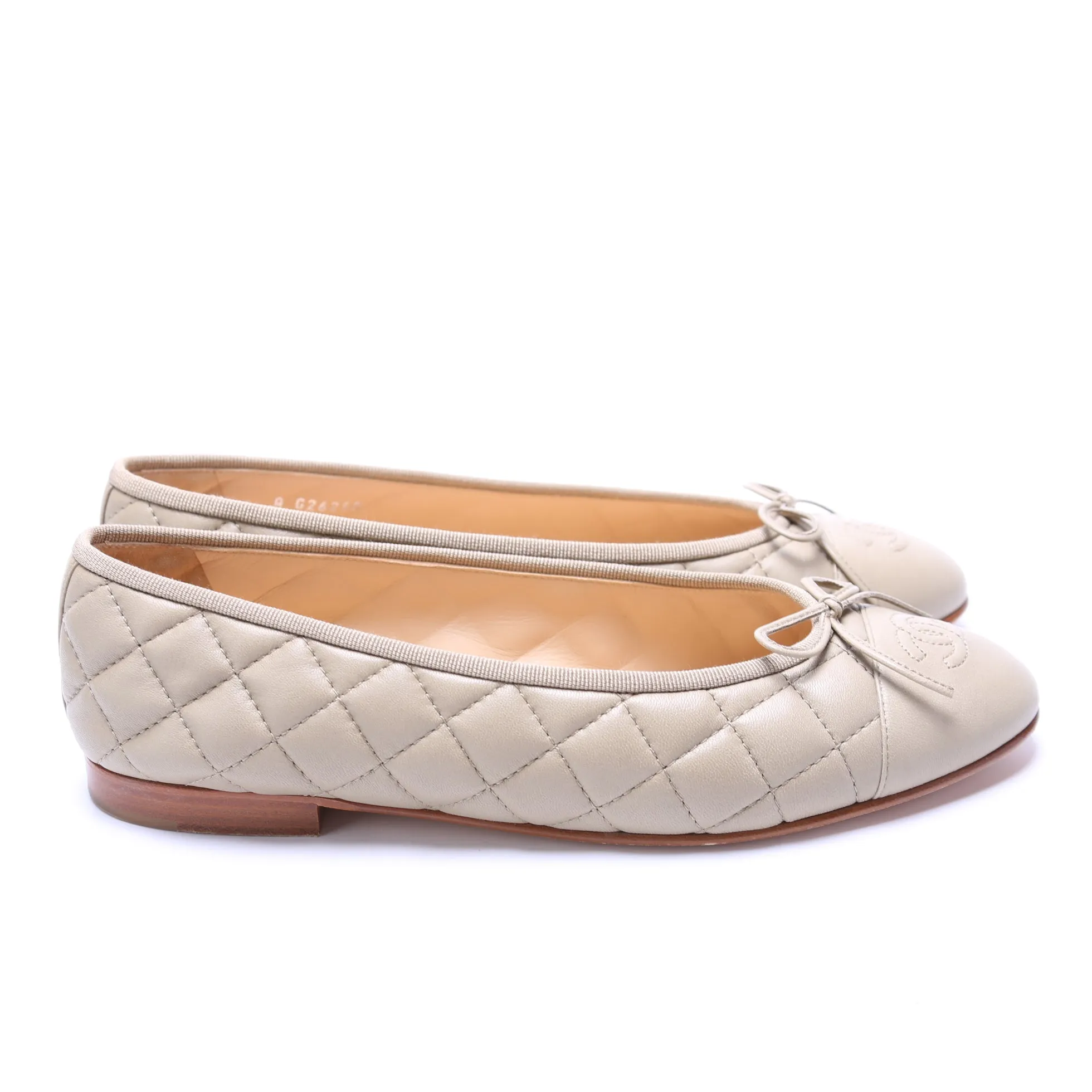 CC Ballet Flats Quilted Lambskin Size 39.5