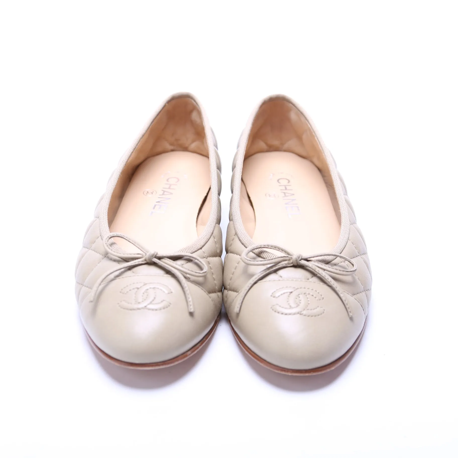CC Ballet Flats Quilted Lambskin Size 39.5