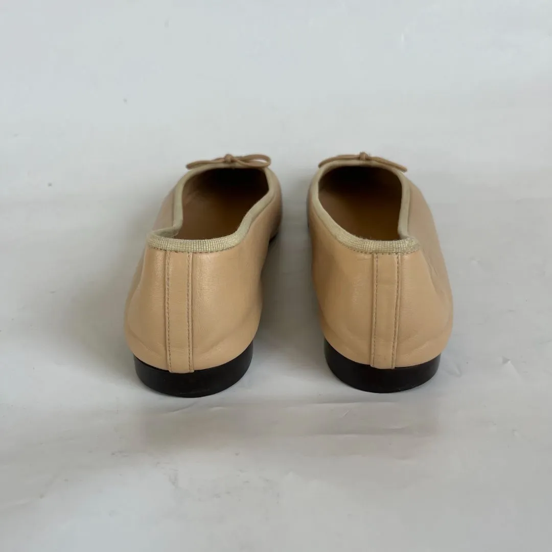 Chanel Nude Leather Classic Ballerina Flats, 40.5C