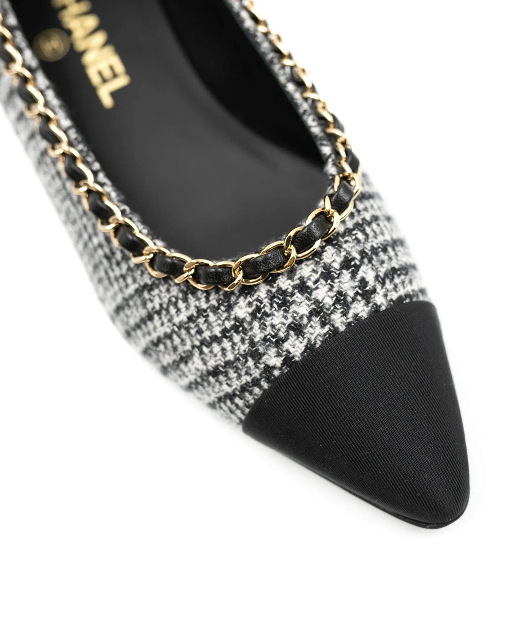 Chanel pointy toe tweed ballerina flats AJL0027