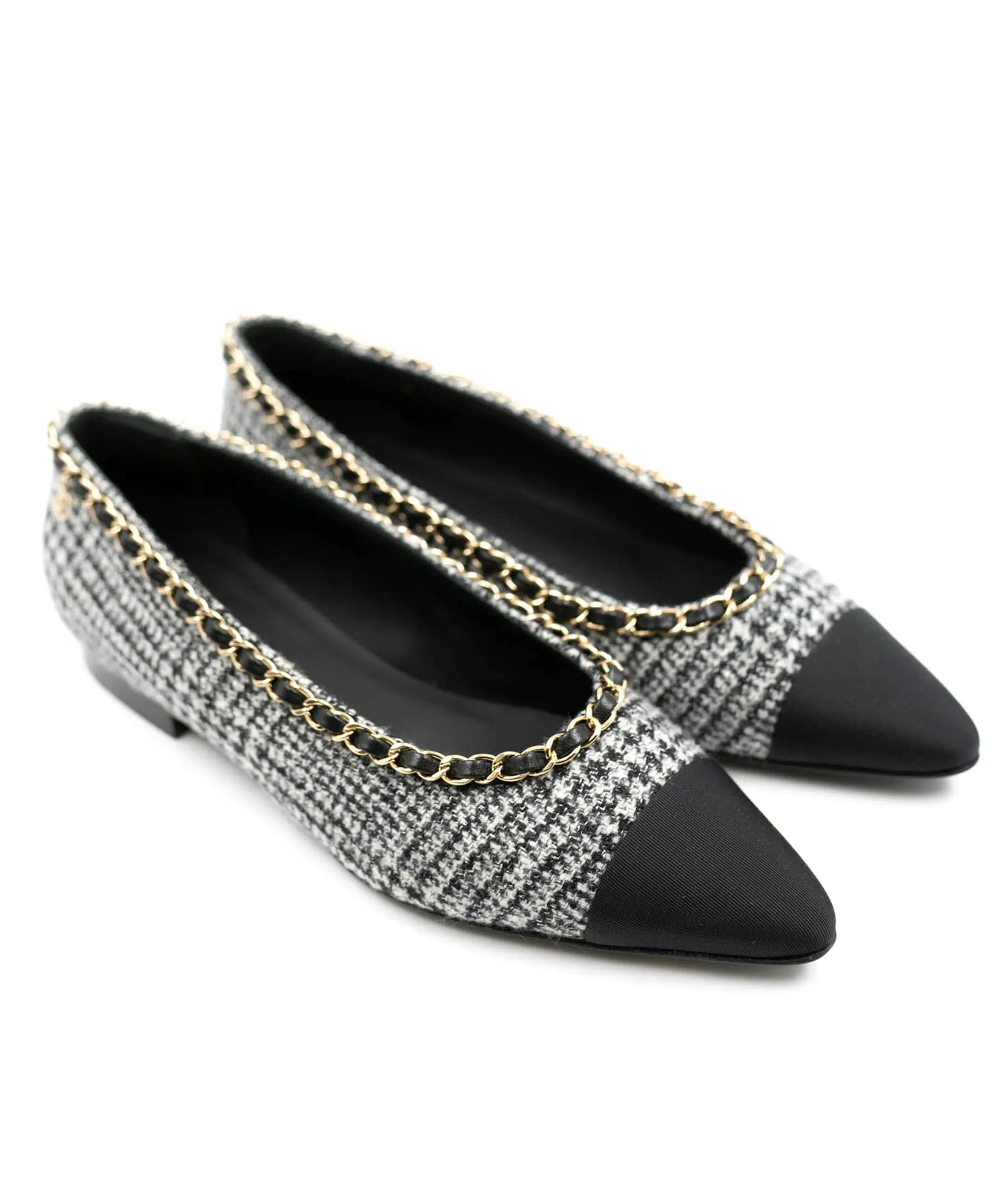 Chanel pointy toe tweed ballerina flats AJL0027