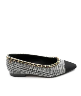 Chanel pointy toe tweed ballerina flats AJL0027