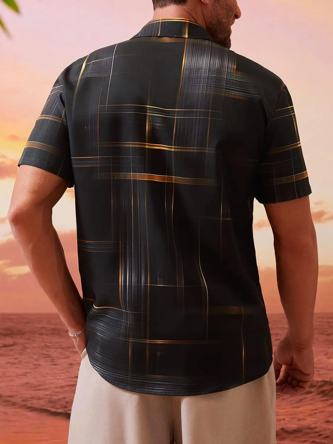 Hardaddy Men's Hawaiian Shirt Short Sleeves Printed Button Down Summer Beach Casual Shirts