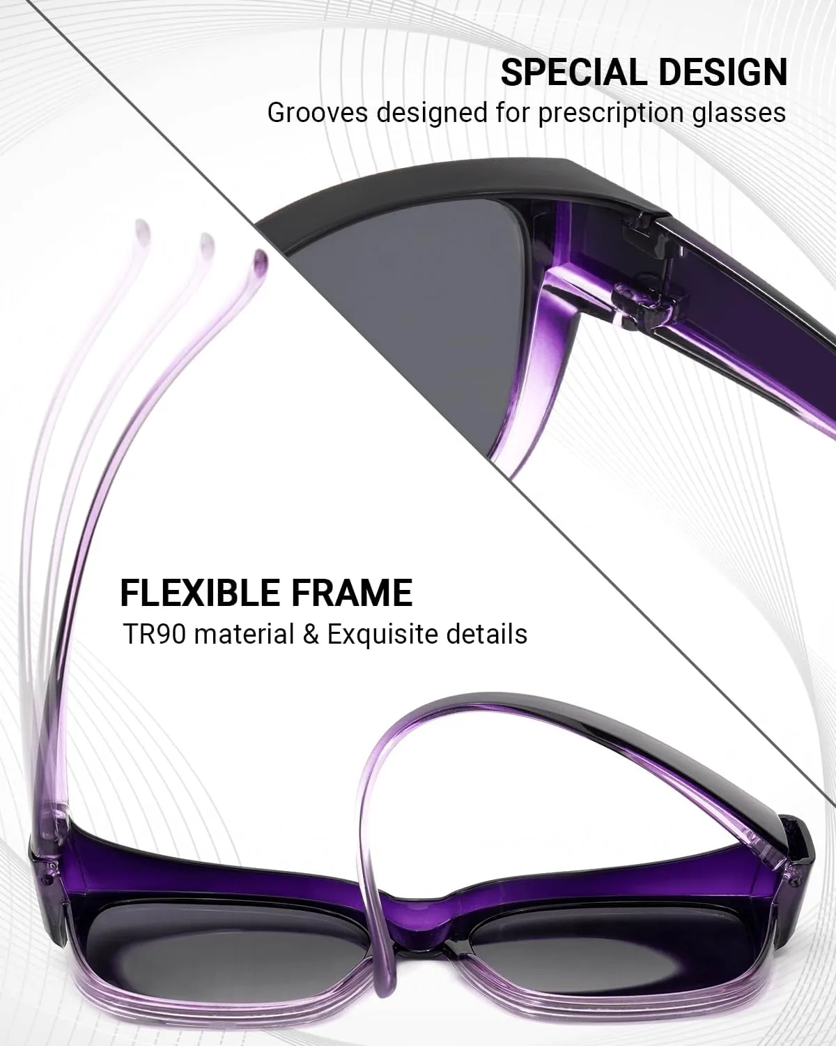 Meeloog Large Polarized Fit Over Glasses Sunglasses For Women Men, Oversized Trendy Square Shades For Driving Riding MST0110