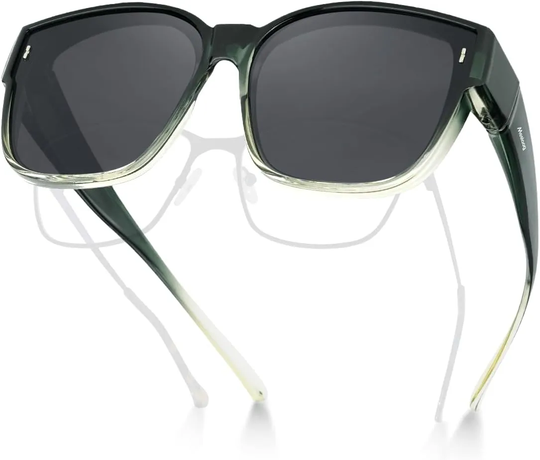 Meeloog Large Polarized Fit Over Glasses Sunglasses For Women Men, Oversized Trendy Square Shades For Driving Riding MST0110