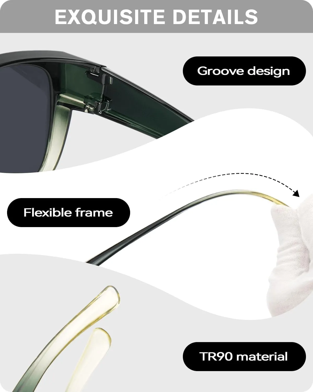 Meeloog Large Polarized Fit Over Glasses Sunglasses For Women Men, Oversized Trendy Square Shades For Driving Riding MST0110