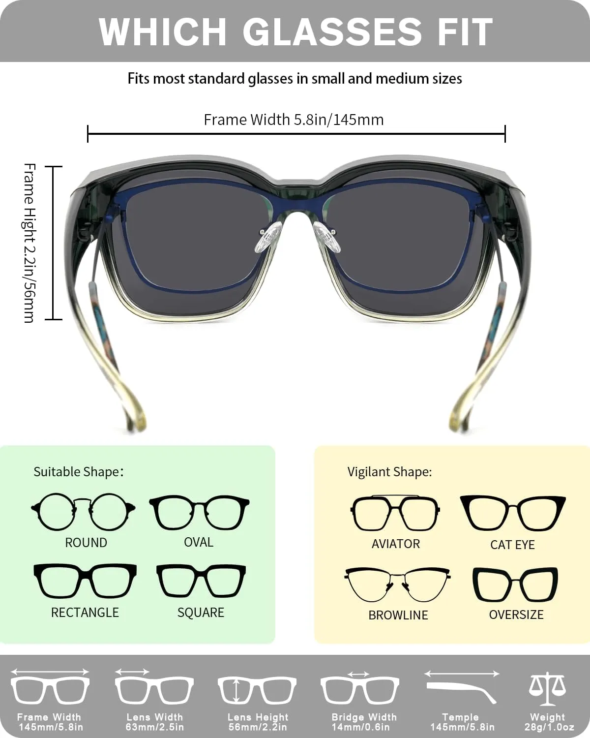 Meeloog Large Polarized Fit Over Glasses Sunglasses For Women Men, Oversized Trendy Square Shades For Driving Riding MST0110