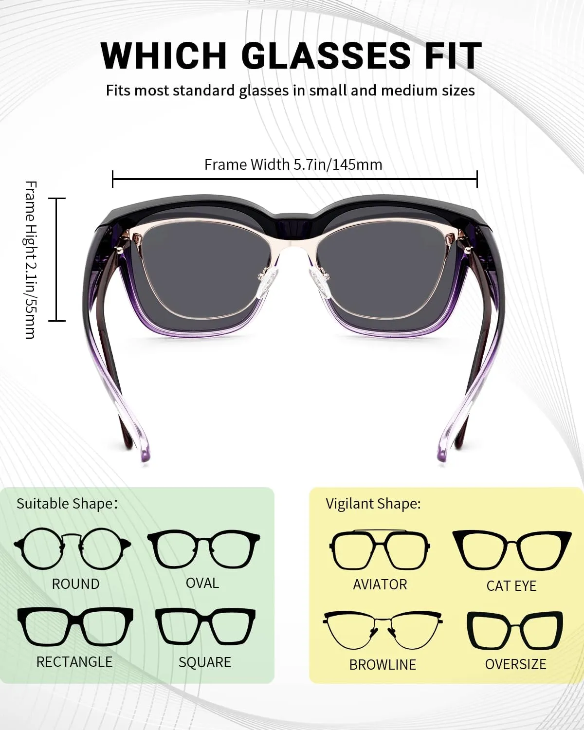 Meeloog Large Polarized Fit Over Glasses Sunglasses For Women Men, Oversized Trendy Square Shades For Driving Riding MST0110