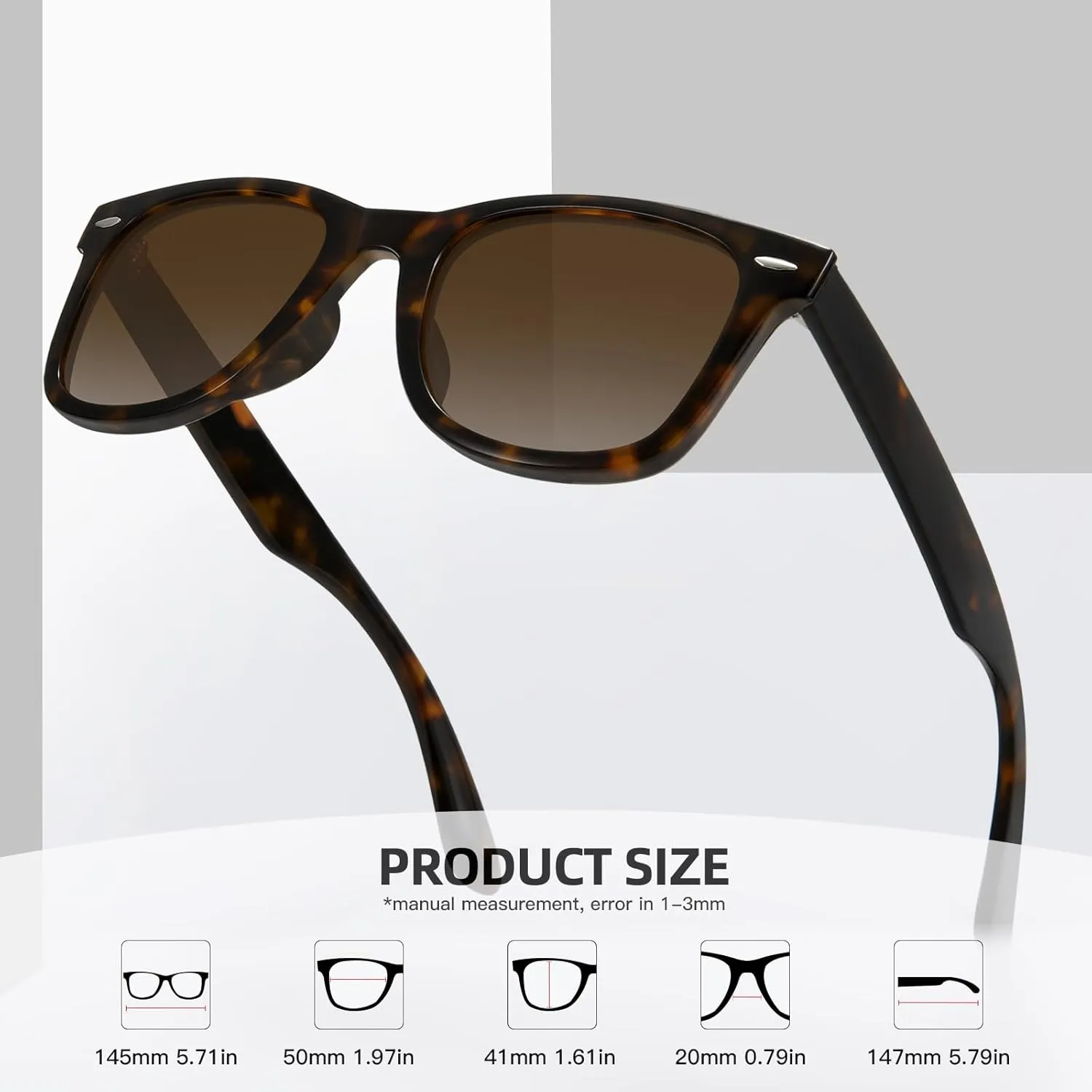 MEETSUN Retro Polarized Sunglasses for Women Men Classic Mirror Lens Driving Trendy Sun Glasses UV Protection (3 Pack)