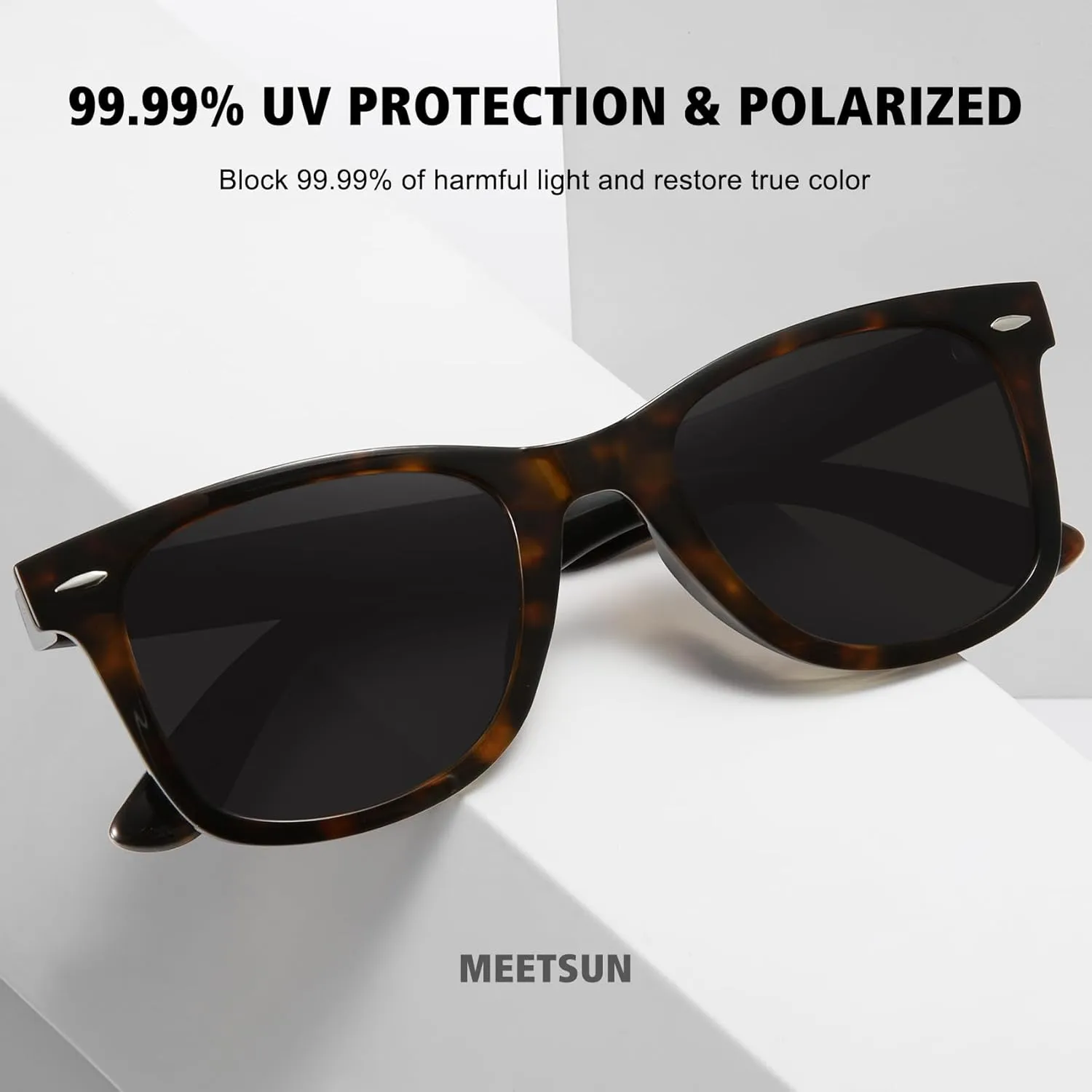 MEETSUN Retro Polarized Sunglasses for Women Men Classic Mirror Lens Driving Trendy Sun Glasses UV Protection (3 Pack)
