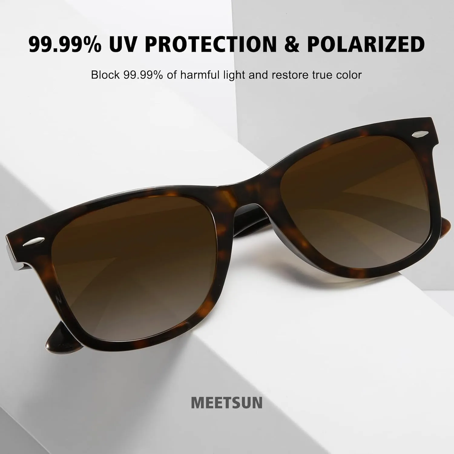 MEETSUN Retro Polarized Sunglasses for Women Men Classic Mirror Lens Driving Trendy Sun Glasses UV Protection (3 Pack)
