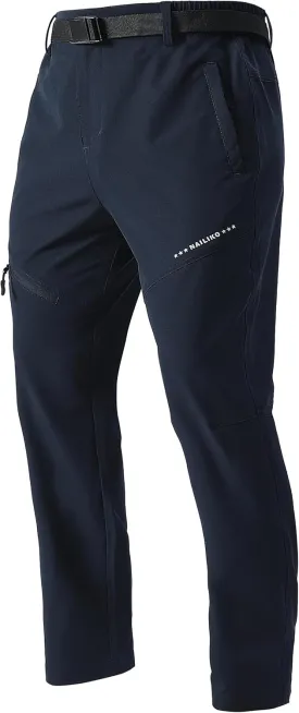 Men's Lightweight Hiking Pants Quick-Dry Waterproof Outdoor Cargo Pants with Stretchable Waist