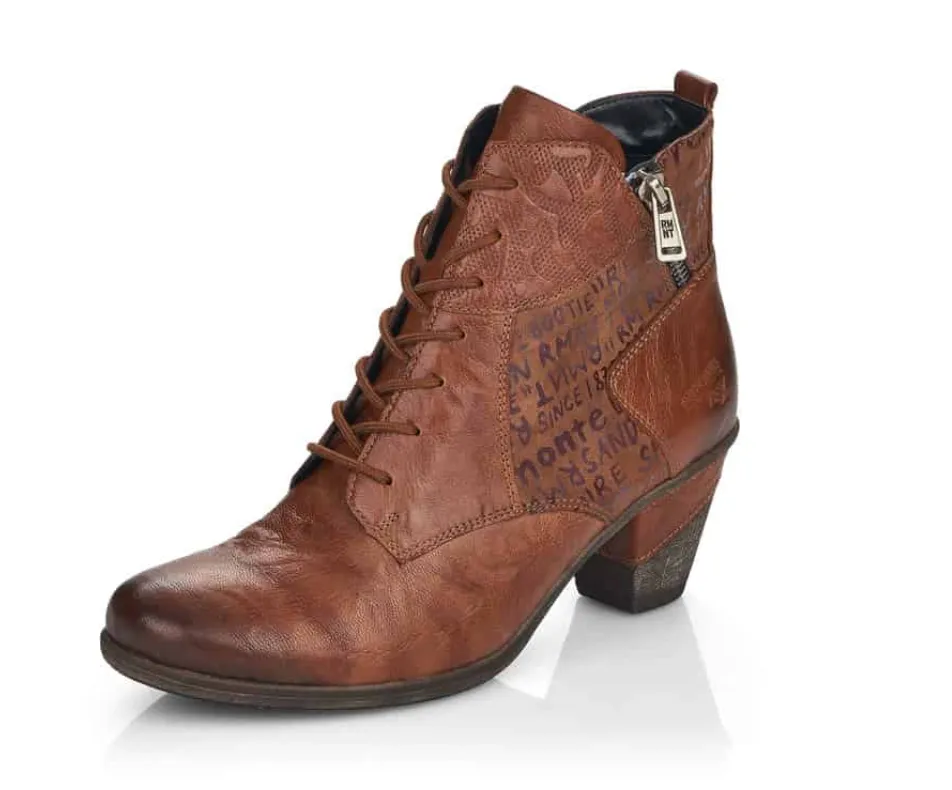 Remonte Womens Mid Heel Ankle Boots - Brown