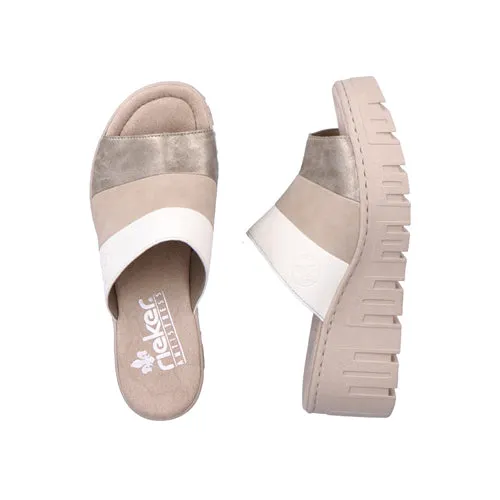 Rieker Mules - 68092-62 - Nude/White