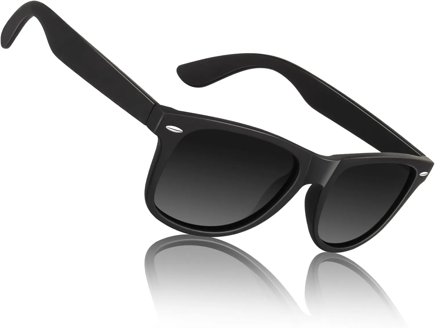 Sunier Polarized Sunglasses for Men and Women, Retro Square Matte Finish UV400 Protection Shades for Driving, Fishing