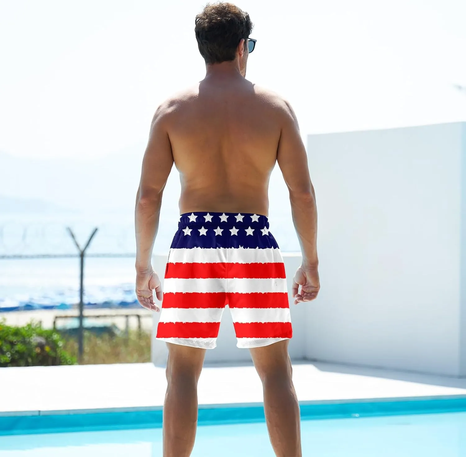 TUONROAD Mens Swim Trunks with Compression Liner 2 in 1 Board Shorts 9 Inch Quick Dry Swimming Trunks with Pockets