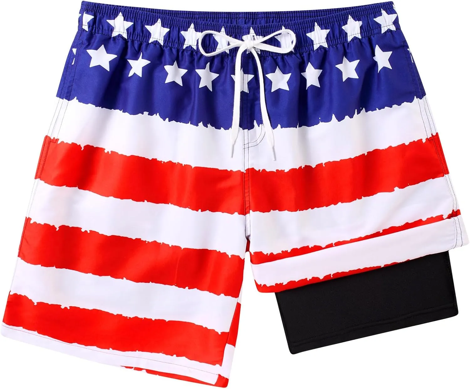 TUONROAD Mens Swim Trunks with Compression Liner 2 in 1 Board Shorts 9 Inch Quick Dry Swimming Trunks with Pockets