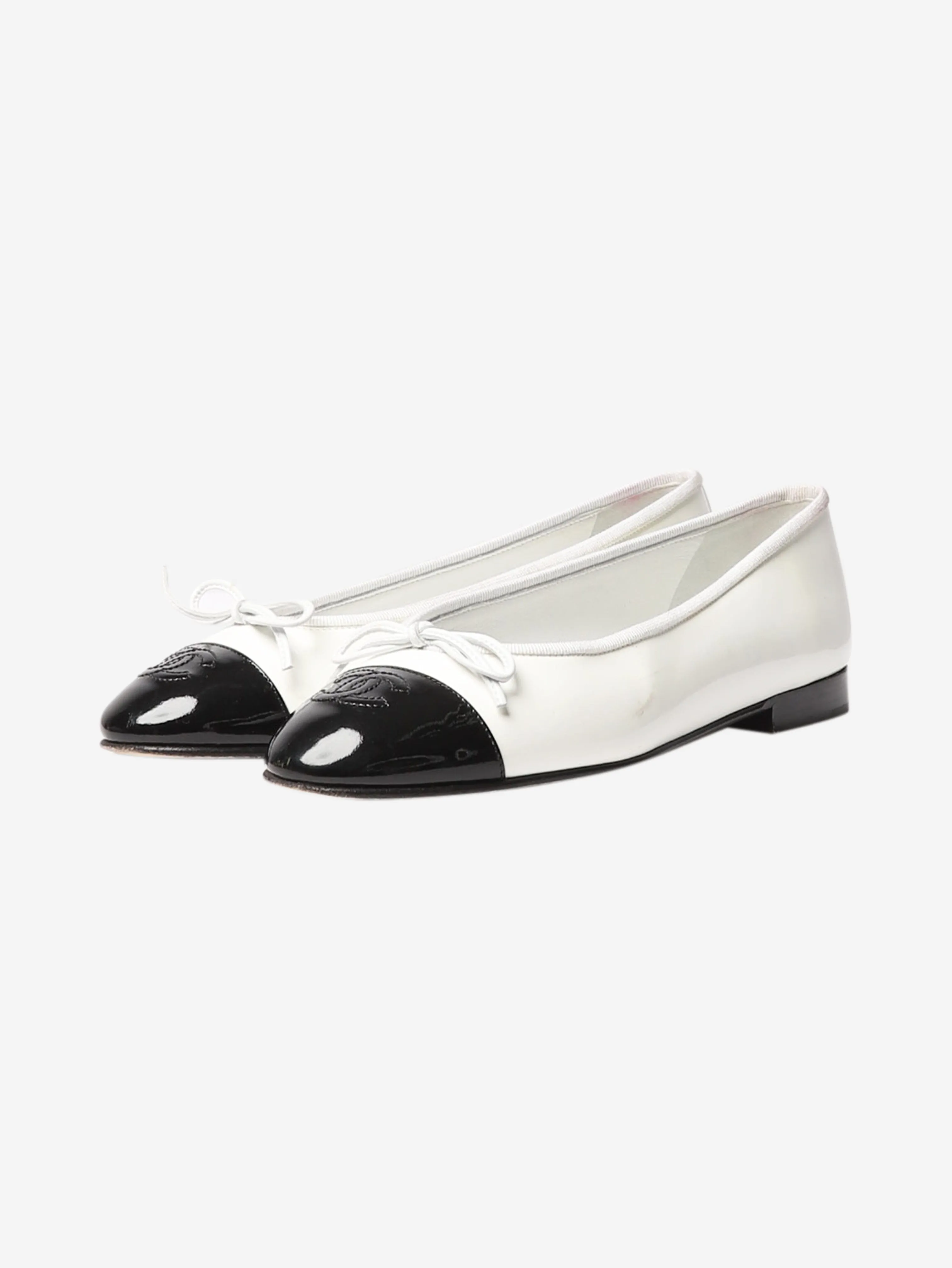 White patent leather ballet flats - size EU 37